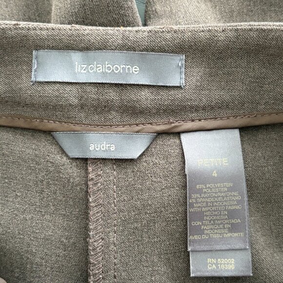 Liz Claiborne "Audra" Pants Size 4P Brown EUC - Picture 8 of 8